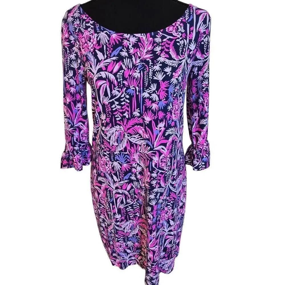 Lilly Pulitzer Womens Sophie Ruffle Swing Of Things Mini Dress Bright Navy Small